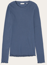 Charger l'image dans la galerie, T-shirt à manches longues froufroutées - Rib long sleeve vintage indigo