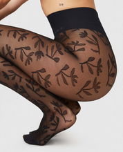 Charger l'image dans la galerie, Collant Flora Flower noir 40 deniers