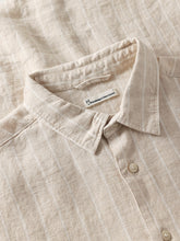 Charger l'image dans la galerie, Chemise en lin rayée à manches courtes - Relaxed linen stripe short sleeve shirt
