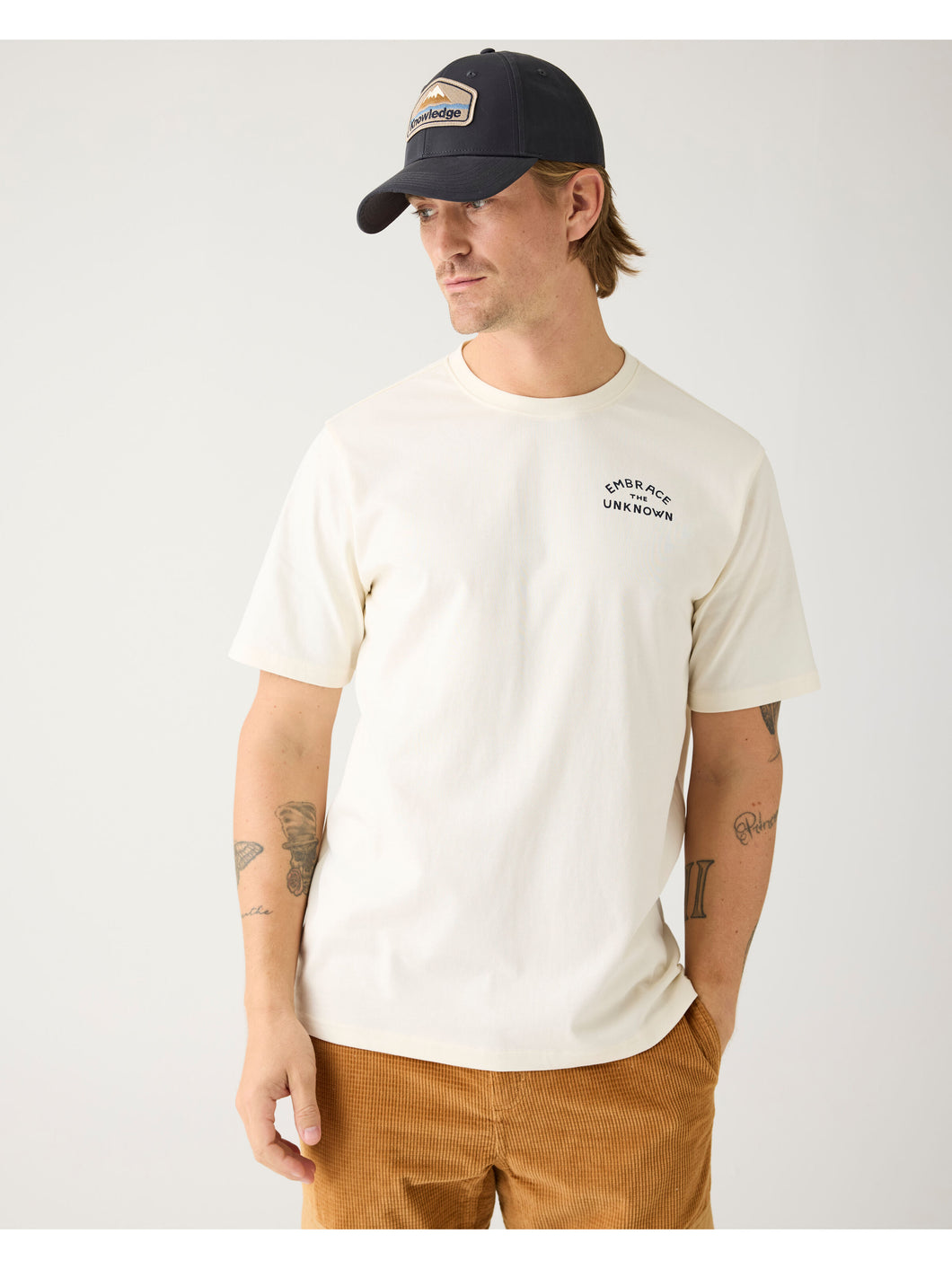 T-shirt imprimé au dos - Cotton back print t-shirt Egret