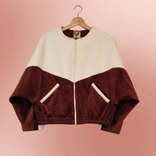 Charger l'image dans la galerie, Beetle's Needles - Bomber velours blanc/chocolat
