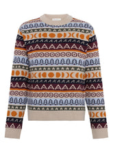 Charger l&#39;image dans la galerie, Pull en laine à motifs - Lambswool crew neck knit
