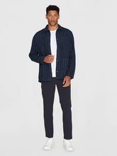 Charger l&#39;image dans la galerie, Chemise en lin rayée - Striped linen overshirt stripe navy

