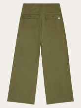 Charger l&#39;image dans la galerie, Pantalon jambes larges - Posey mid-rise wide slub cropped pants burned olive

