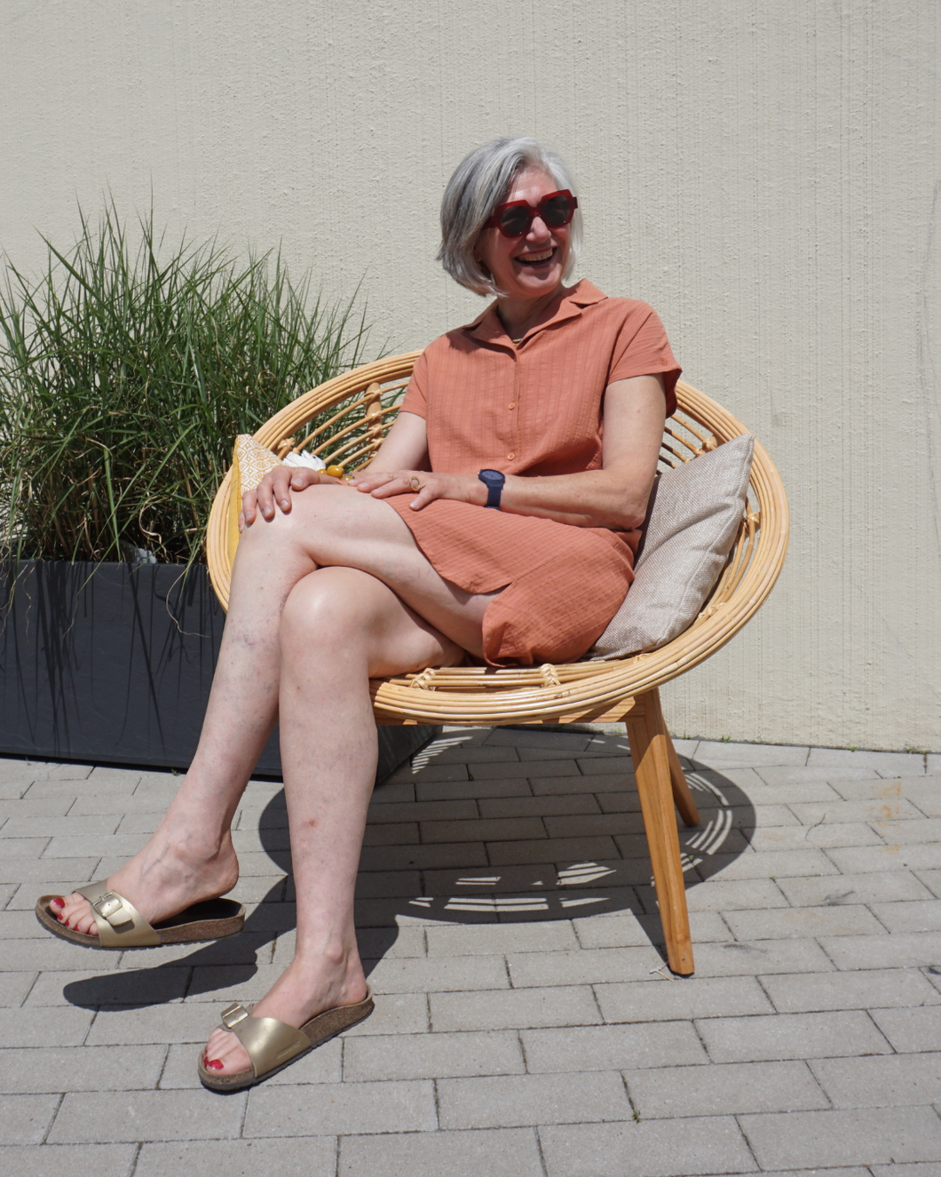 Robe courte - Zomerjurk Martha oranje klei