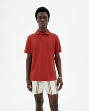 Charger l&#39;image dans la galerie, Polo en chanvre - Orange red hemp polo
