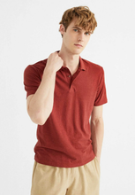 Charger l&#39;image dans la galerie, Polo en chanvre - Orange red hemp polo
