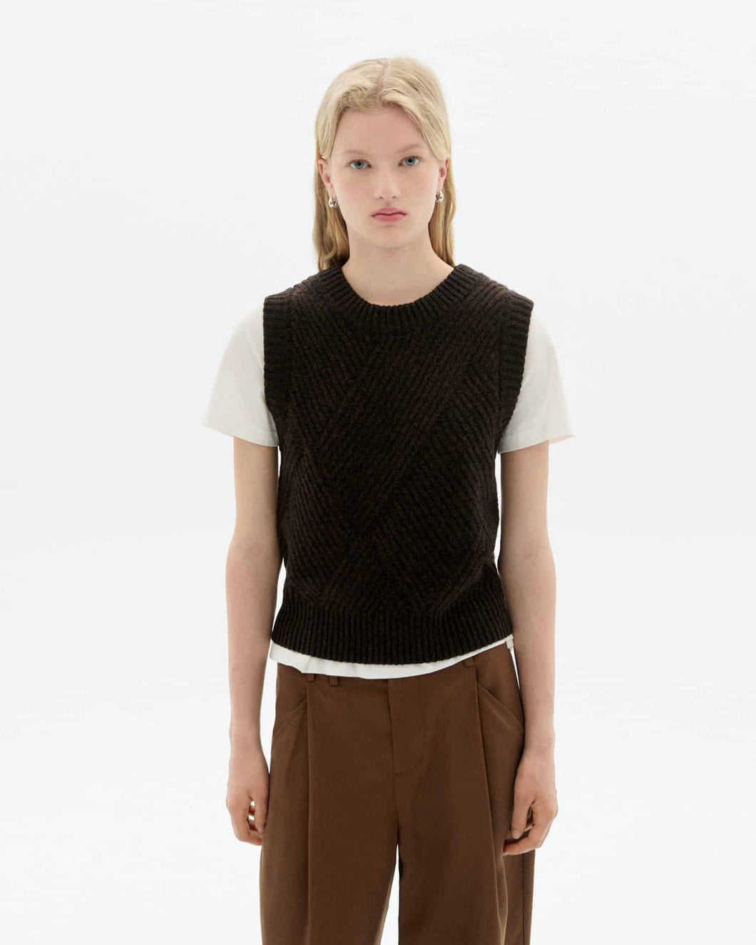 Débardeur en maille chocolat - Kaia knitted vest