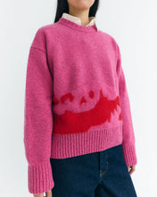 Charger l&#39;image dans la galerie, Pull en maille et mohair - Pink petra knit sweater
