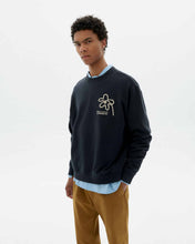 Charger l&#39;image dans la galerie, Sweat brodé à fleur - Flower rope navy leon sweatshirt

