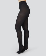 Charger l&#39;image dans la galerie, Collant Alma rib noir 70 deniers
