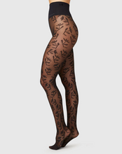 Charger l&#39;image dans la galerie, Collant Flora Flower noir 40 deniers
