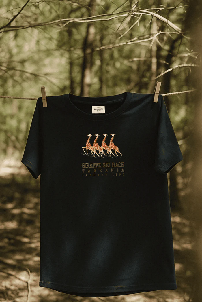 T-shirt unisexe giraffe race - Girafon Bleu